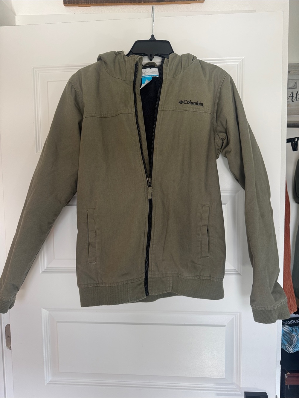 Columbia Olive Green Kids Hooded Zip Jacket